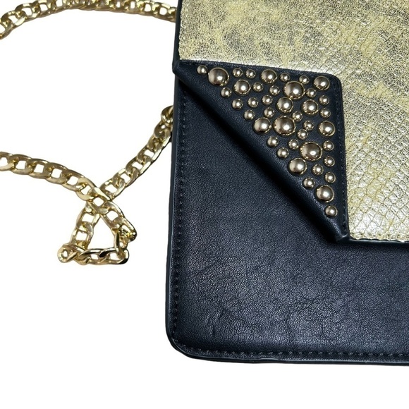 2/$30 Gold And Black Embellished Shoulder Bag with Chain Strap - Picture 8 of 9